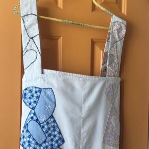 Vintage quilt top hand made into cross back apron